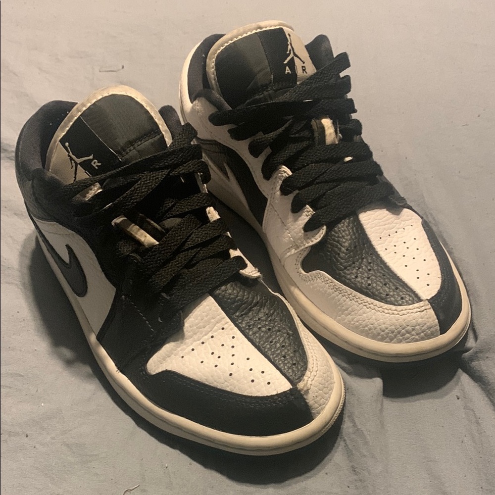 Nike Air Jordan One Low Black and White Split, size 6.5 W